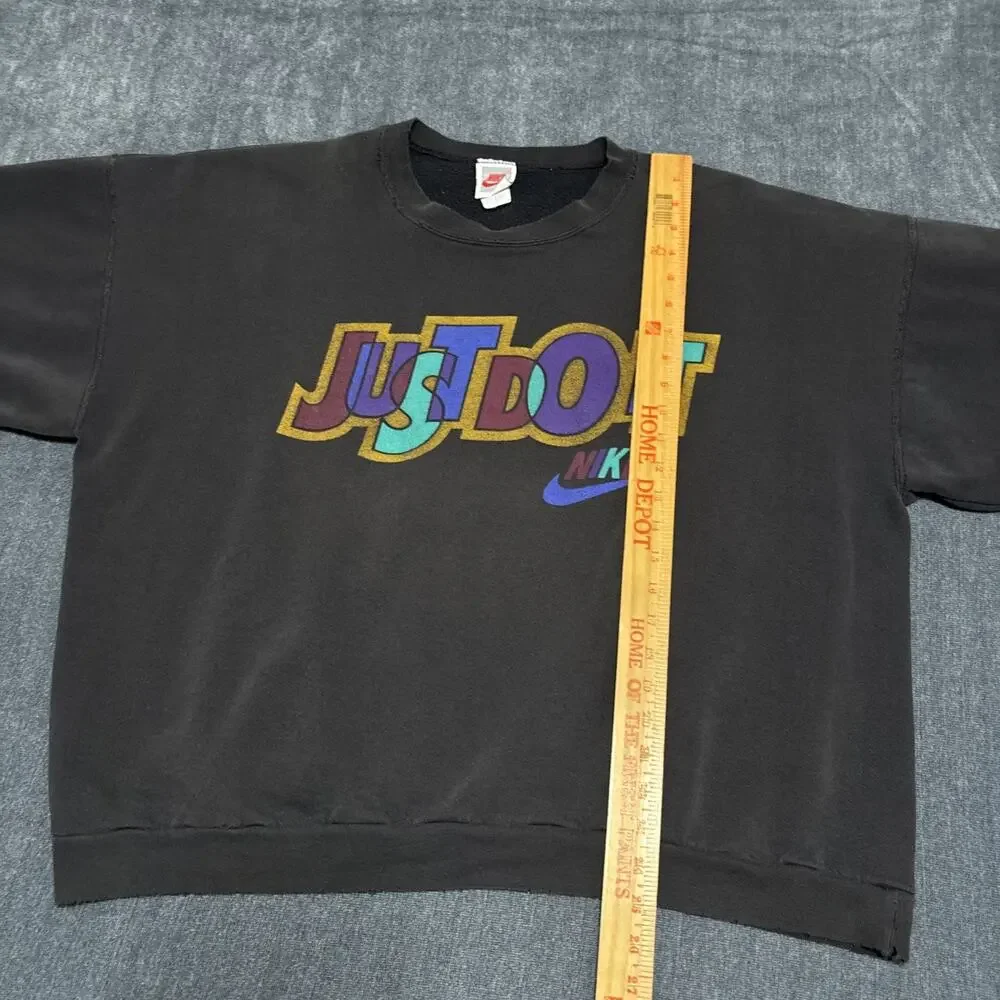 Vintage 90s Nike Just Do It Crewneck Sweatshirt Size L Red Gray Tag Distressed